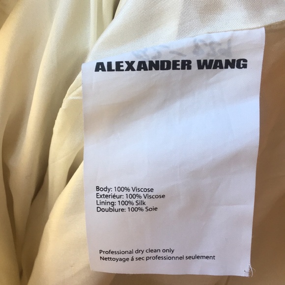 ALEXANDER WANG WHITE VISCOSE/SILK HIGH-RISE PANTS WITH COPPER ADJUSTABLE SIZE 2 - Picture 4 of 5